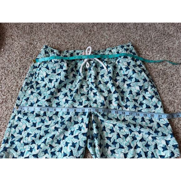 J. CREW FLEX Swimwear; Swim Trunks, Sting Ray Pattern, teal background - Picture 4 of 7